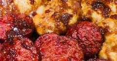 Broiled Chicken Thighs and Polska Kielbasa