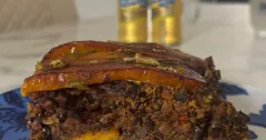 Pastelon Plantain Lasagna with Black Beans and Cocoyam